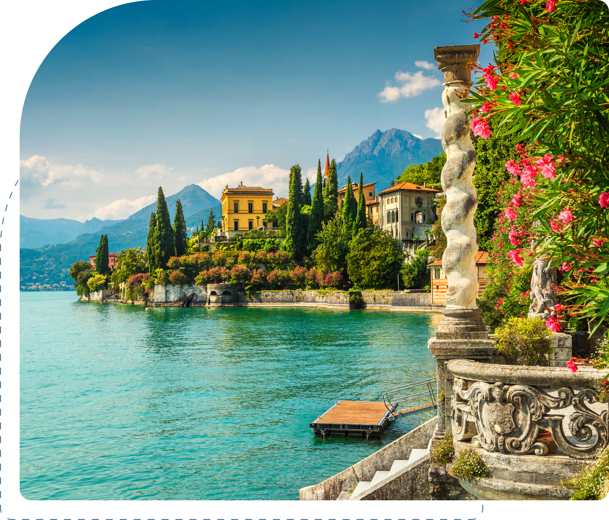 Picturesque Italian lakeshore landscape