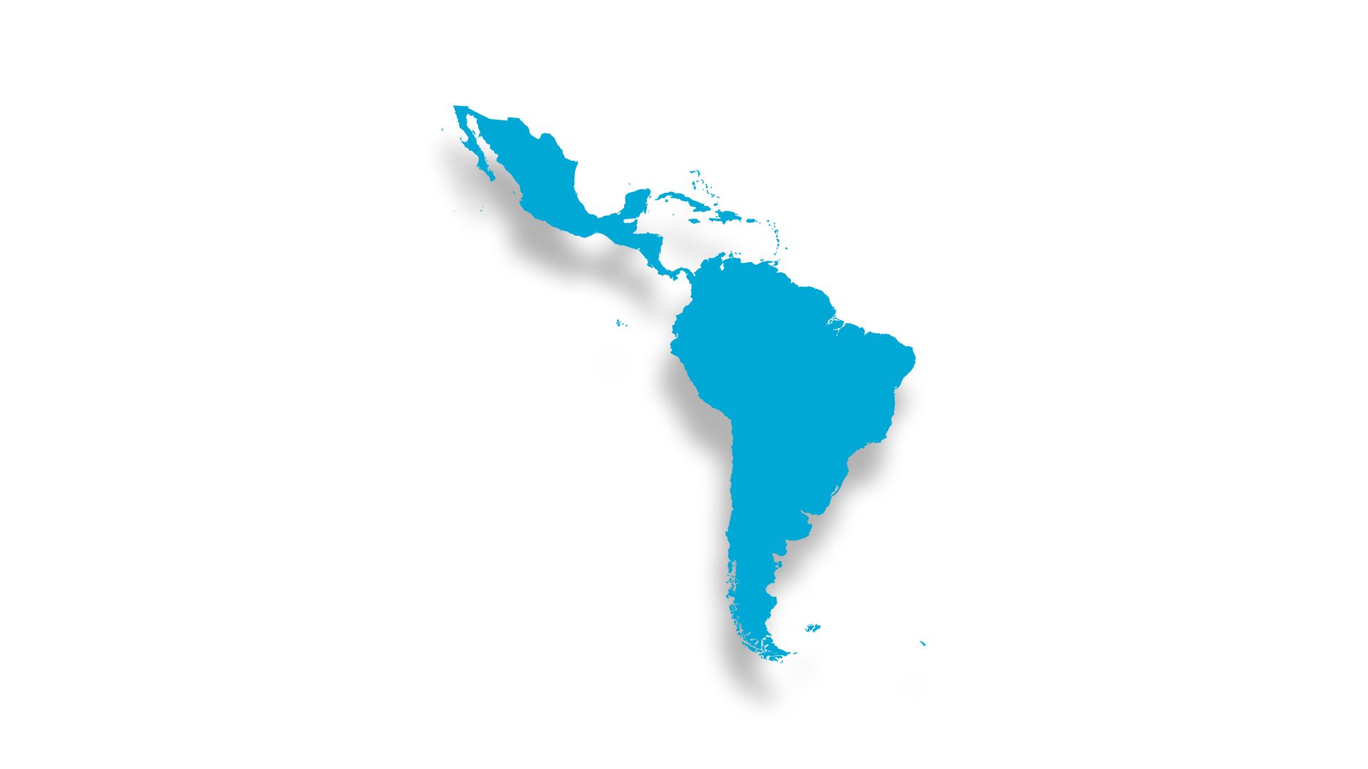 Map of Latin America in blue.