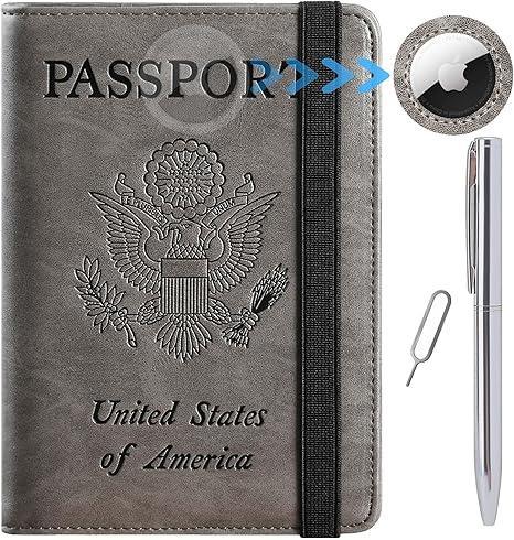 U.S. passport cover with pen and tools.